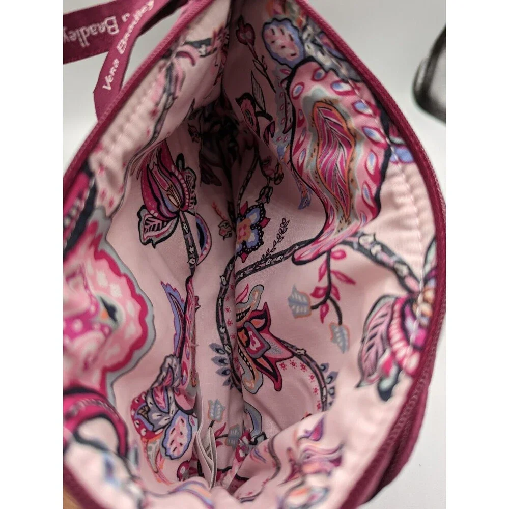 Vera Bradley Cosmetic Travel Bag Pink Velvet Makeup Jewelry Organizer Quilted